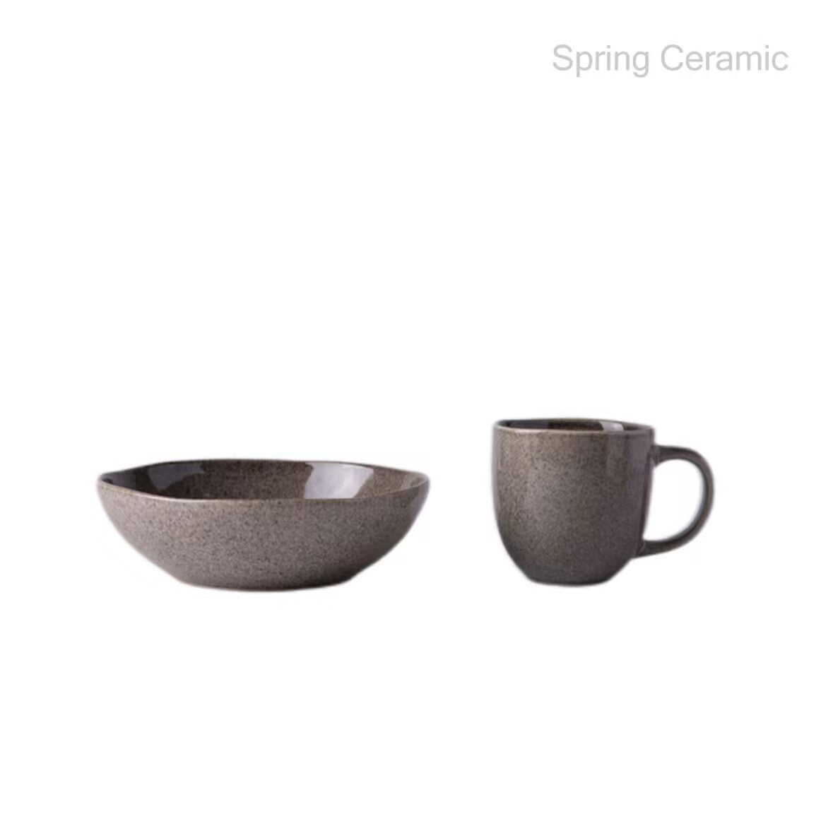 Ceramic Reactive Glaze Dinner Set Grey Color  SP2304-026 - SPRING CERAMIC