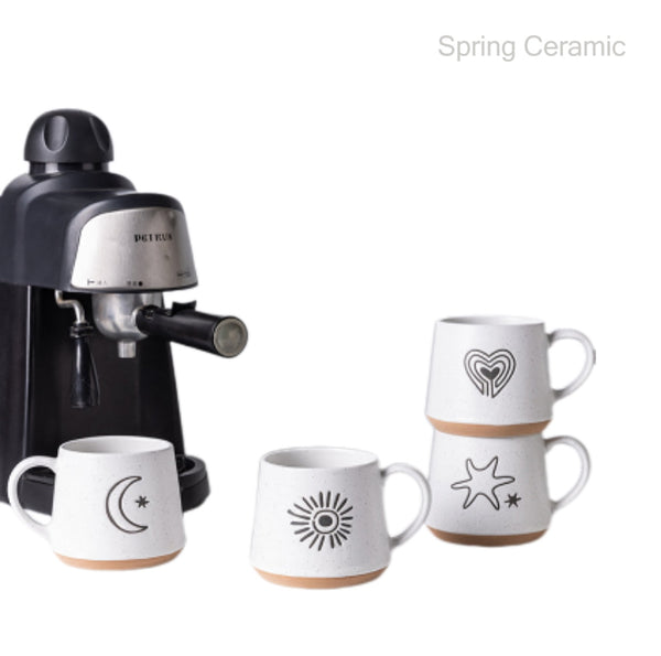 Silk design mug with rough bottom - SPRING CERAMIC