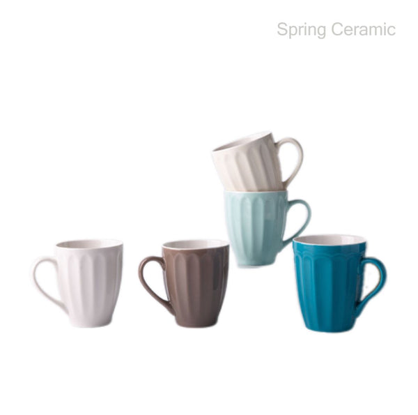 Embossed Color Glaze Ceramic Mug SP2304-015 - SPRING CERAMIC
