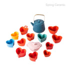 Heart shape saucers and tea pot set - SPRING CERAMIC