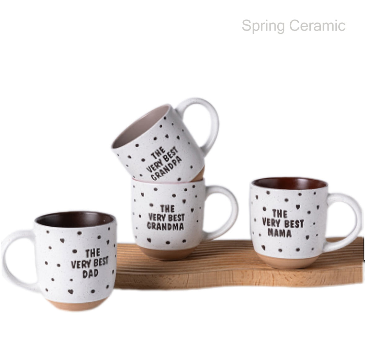 spot silk design mug with inside glazed color - SPRING CERAMIC