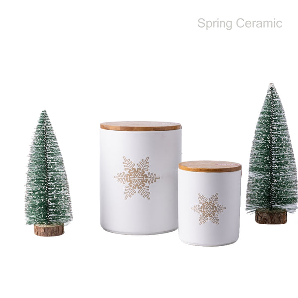 Christmas design storage Can with baboom lid - SPRING CERAMIC