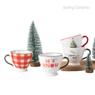 Christmas color rim and handle design mug - SPRING CERAMIC