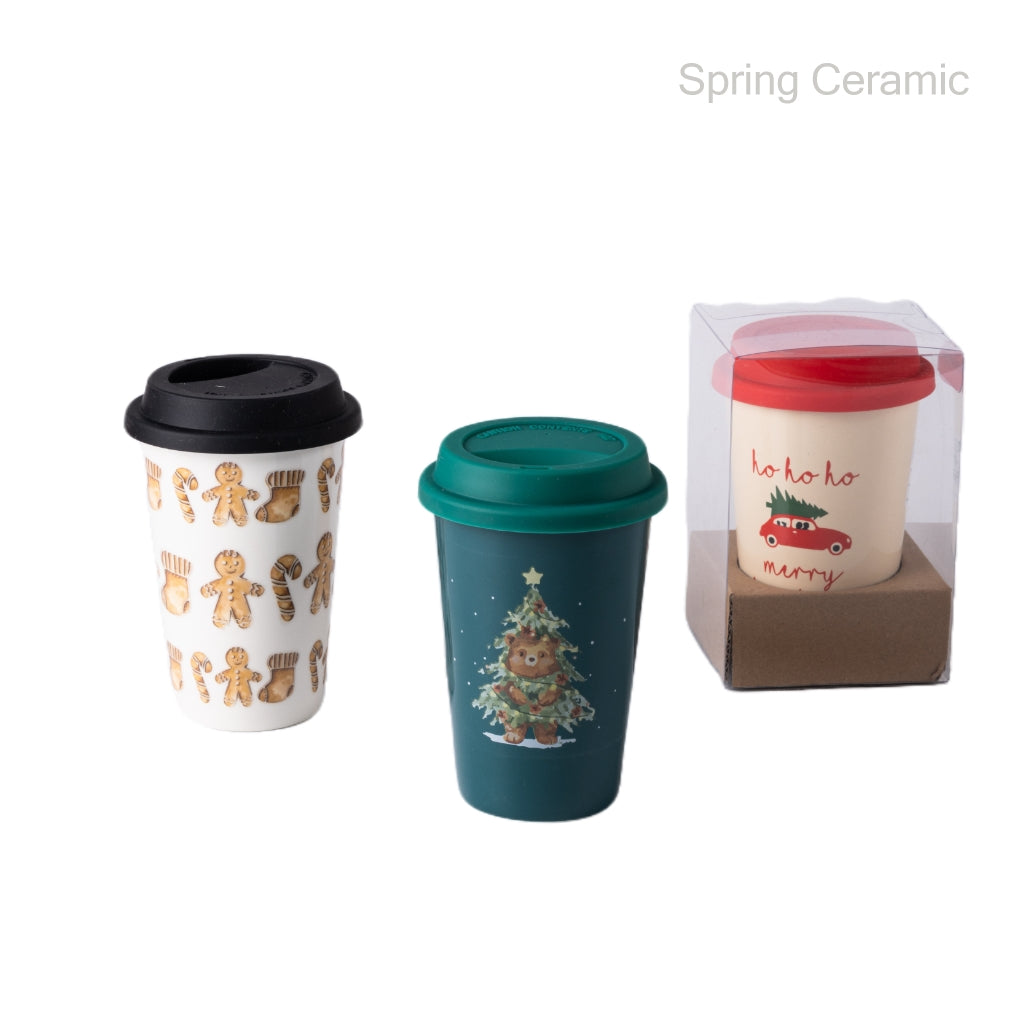 Travel mug no handle with silicone cover - SPRING CERAMIC