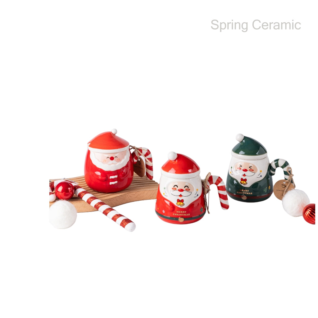 Spring Christmas Eve deisgn mug with cover and special handle - SPRING CERAMIC