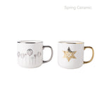 Electroplate rim and handle with Christmas snowflake design mug - SPRING CERAMIC