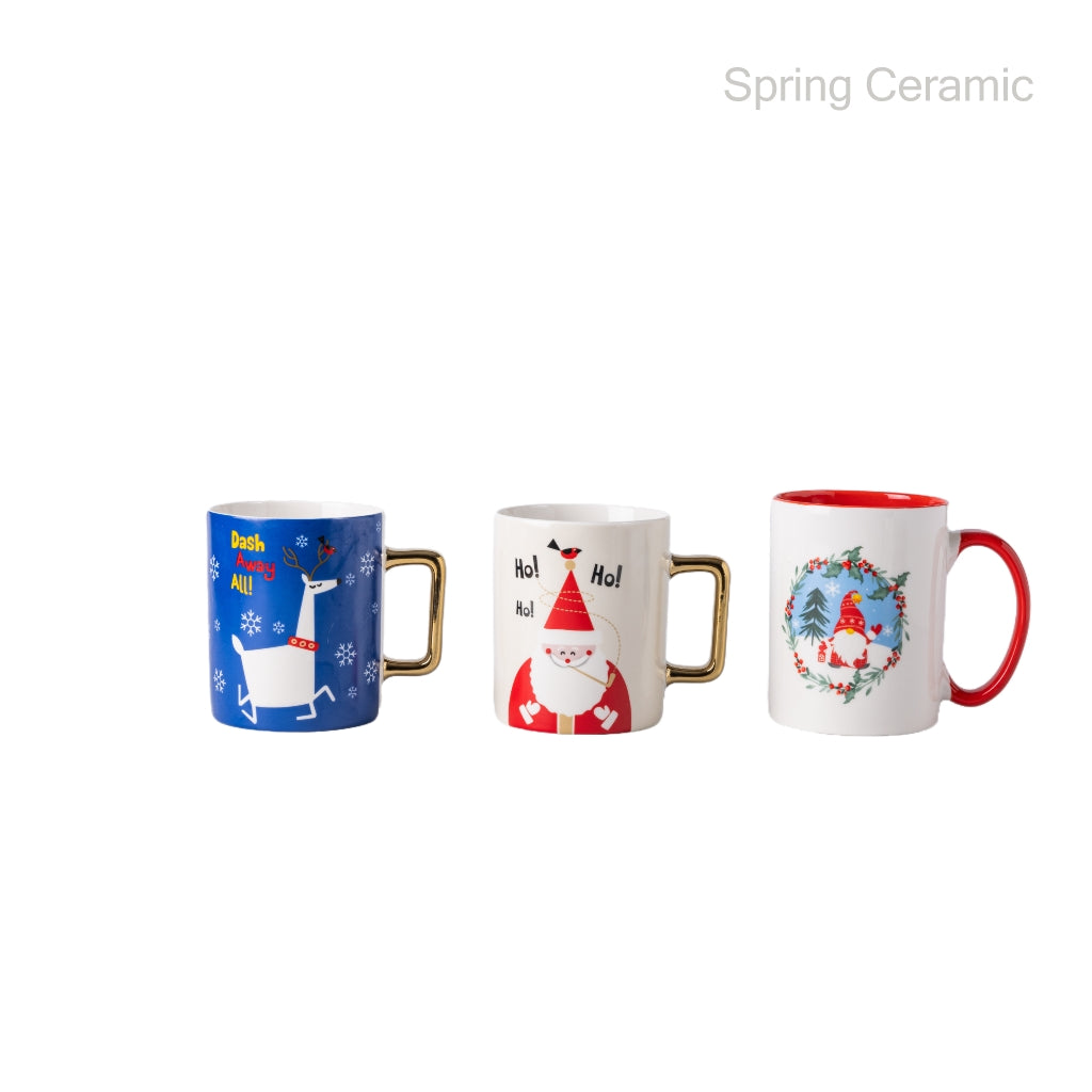 Christmas design mug with electroplate handle - SPRING CERAMIC