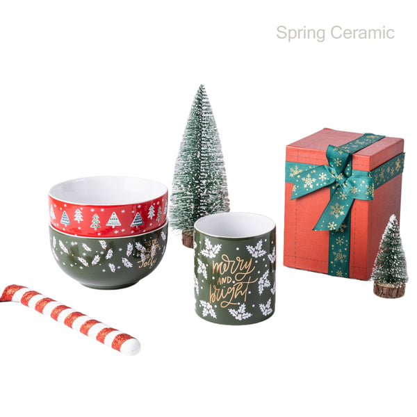 Spring Christmas mug without handle ,bowl set - SPRING CERAMIC