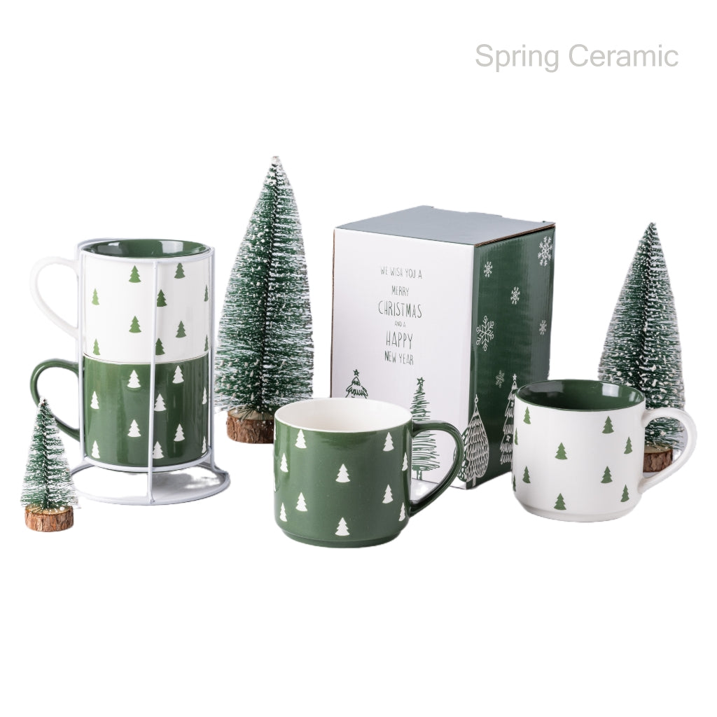 Christmas Tree design stack up mug - SPRING CERAMIC