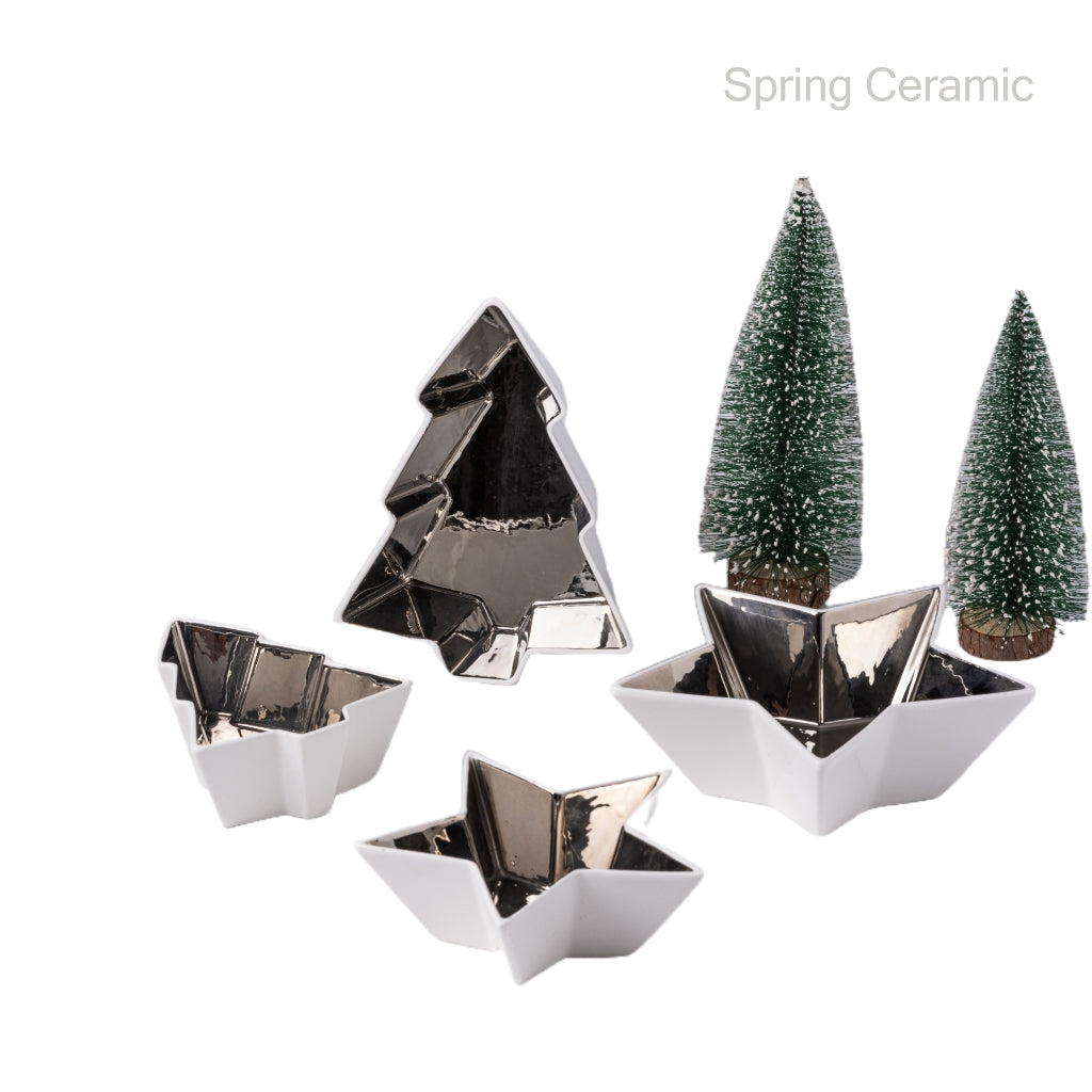 Christmas Tree shape and Star shape plate - SPRING CERAMIC