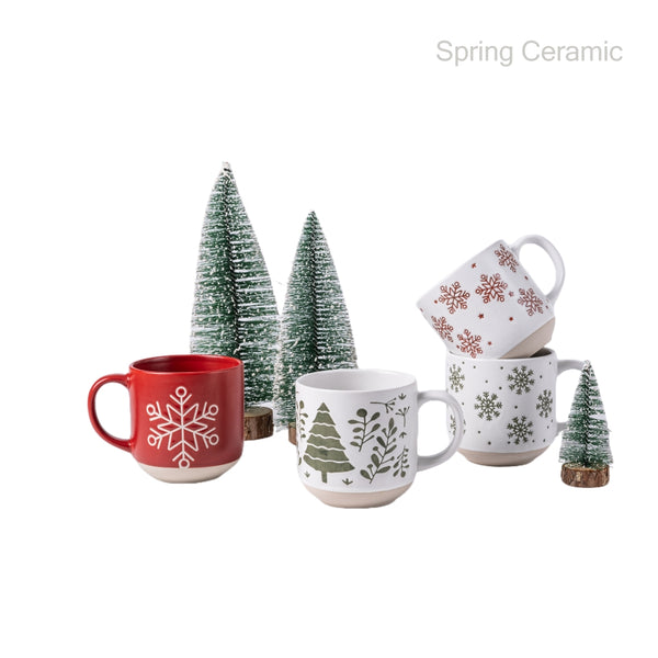 Christmas mug with silk screen design - SPRING CERAMIC