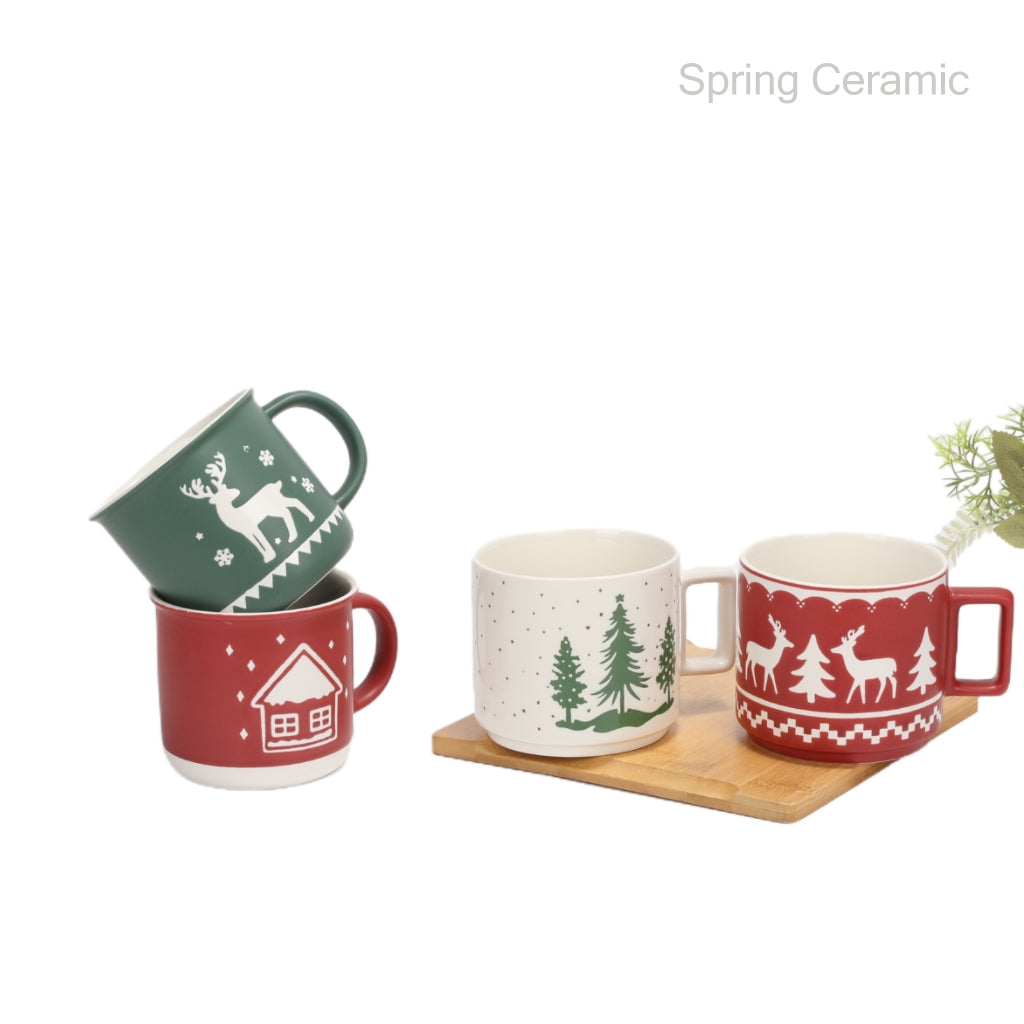"Christmas design" 400ml,425ml ceramic mug - SPRING CERAMIC