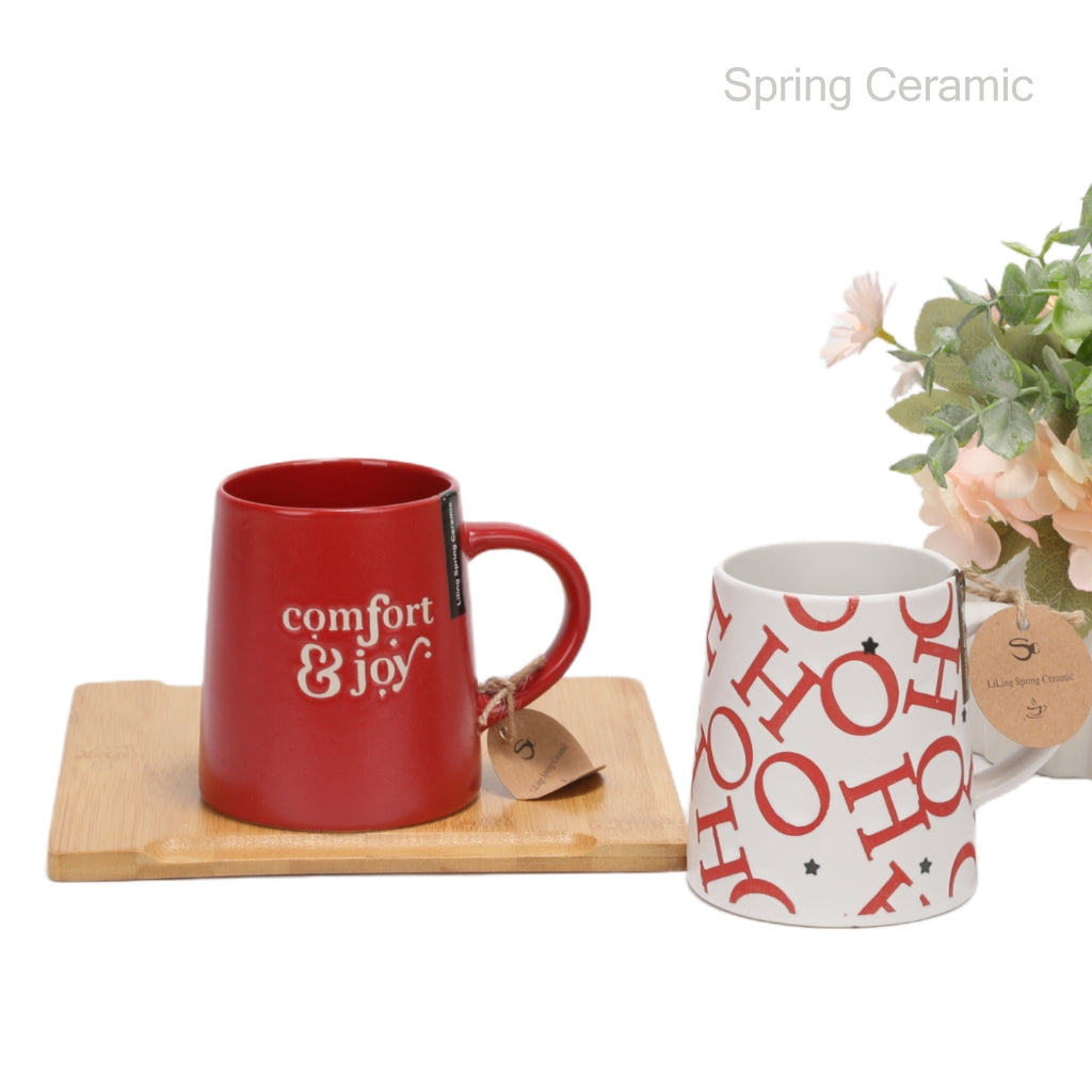 "Christmas“ 400ml ceramic mug with the words"comfort&joy","HOHO" - SPRING CERAMIC